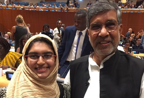 Gya Taha Fathima Khan With Kailash Satyarthi At Education Commission Report Launch