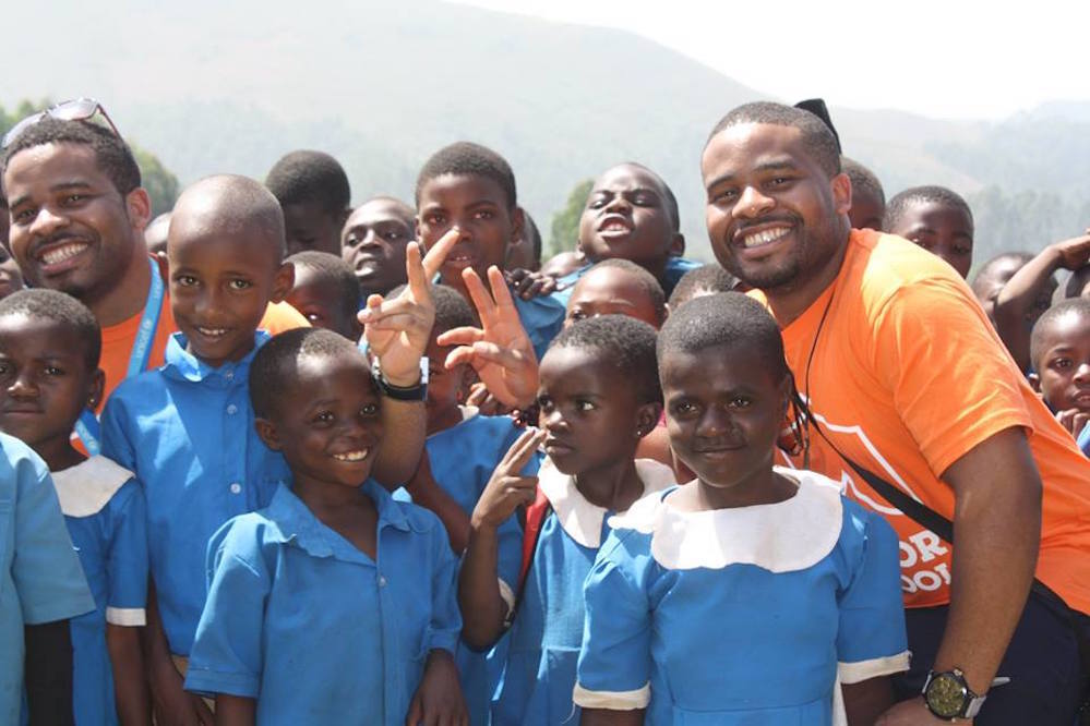 Gya Joannes Paulus Yimbesalu With Children At His Hope For Children Cameroon