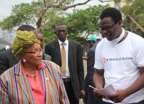 Gya From Moses Browne With Liberia President Ellen Johnson Sirleaf