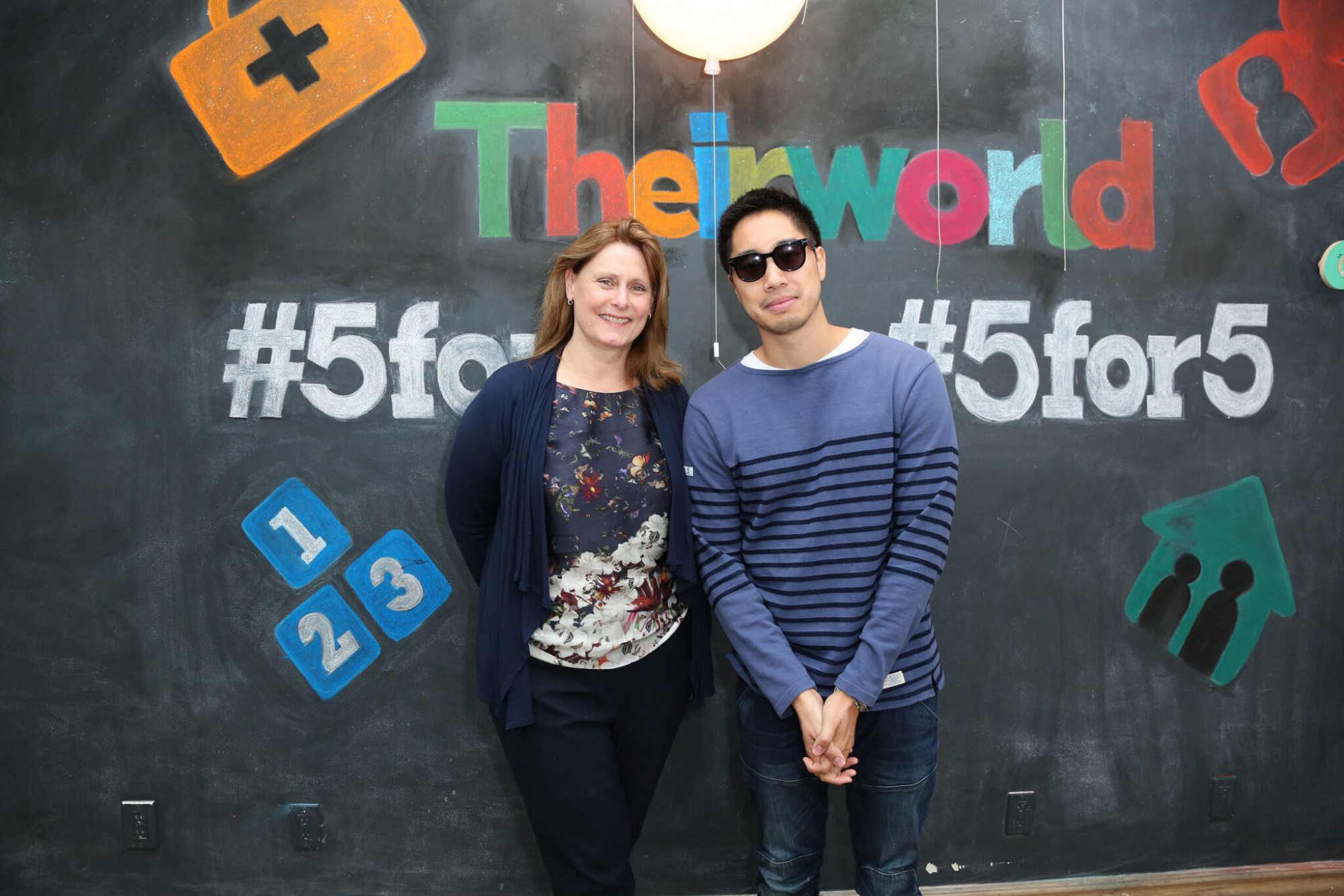 Steve Nguyen And Sarah Brown At Launch Of 5For5 Campaign In La
