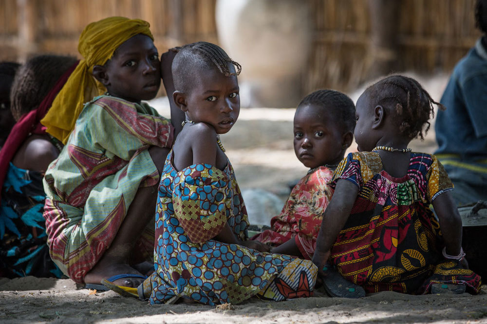 Young Displaced Children In Village Of Tagal In Chad