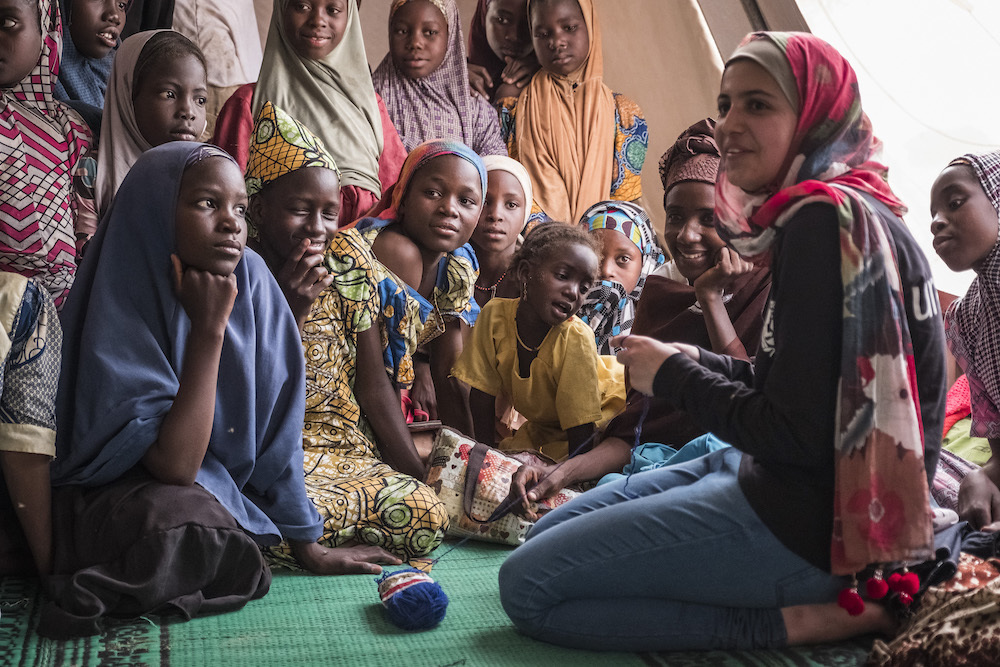 Syrian Refugee And Education Activist Muzoon Almellehan Meets Refugee Girls In Chad