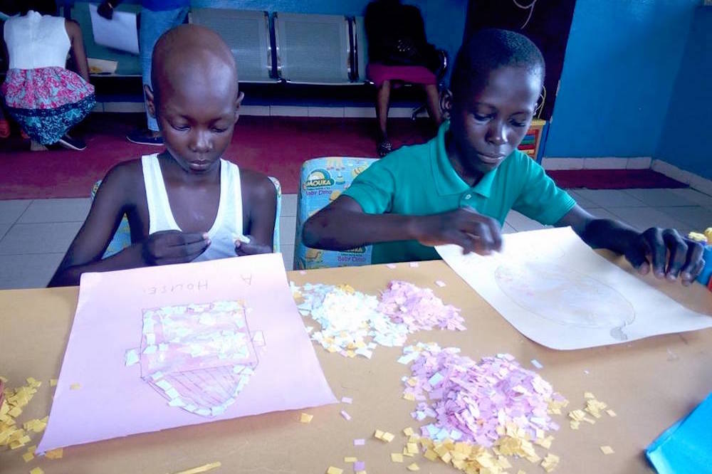 Children Making Pictures At Luth Childrens Cancer Department In Nigeria