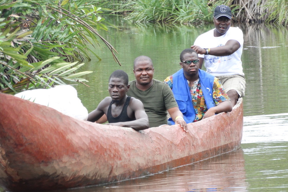Gya Moses Browne Crosses River To A School In Rural Liberia With Up For School Petition