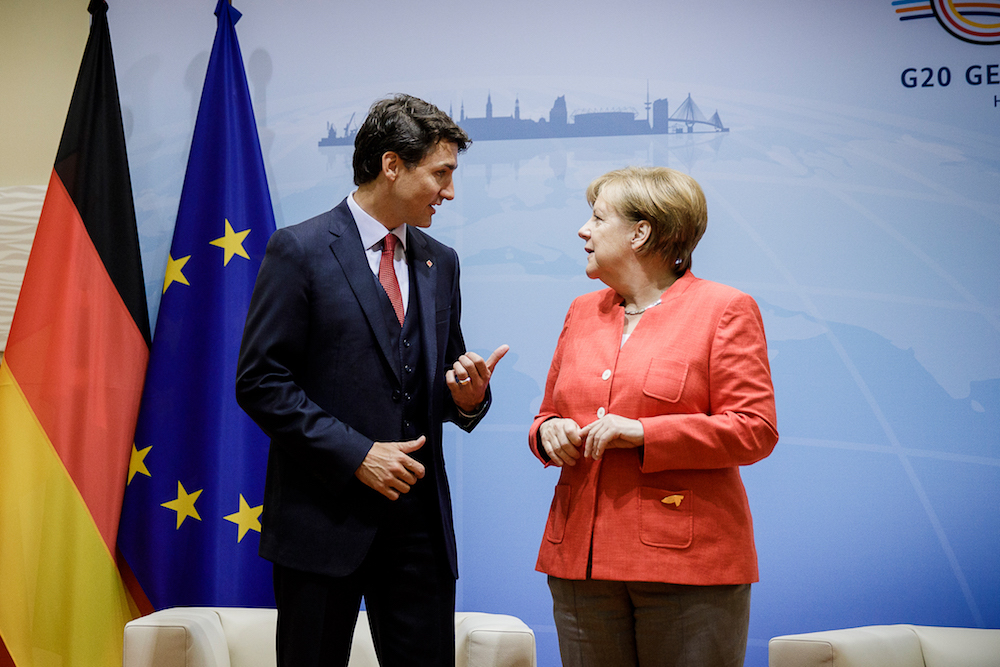 Justin Trudeau And Angela Merkel Meet At G20 Summit