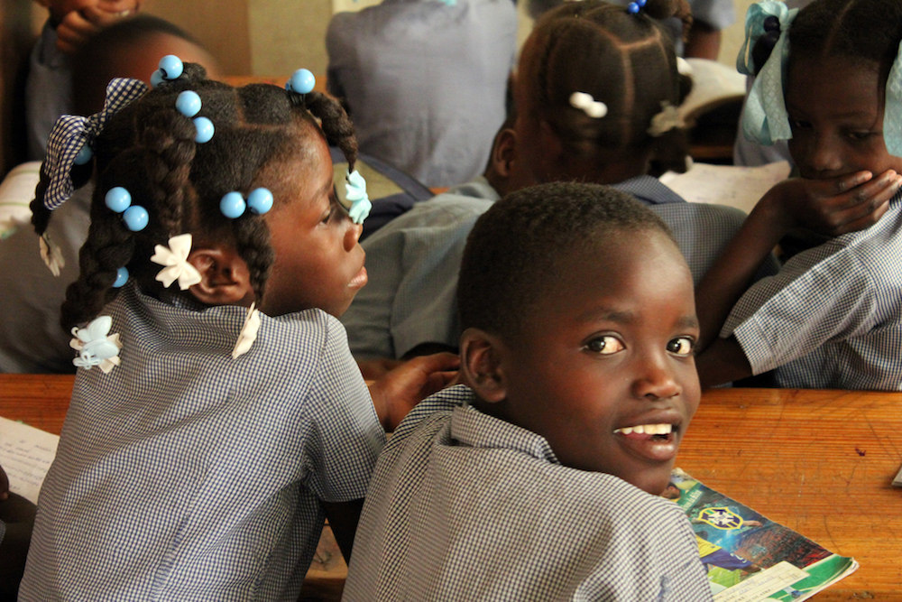 Haiti Children At St Matthieu School In Hinche