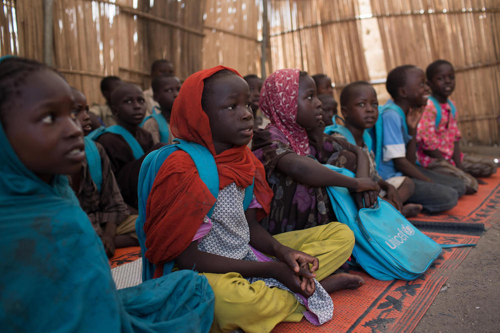 Nigerian Children At School In Banki Where Thousands Of Idps Live In A Camp