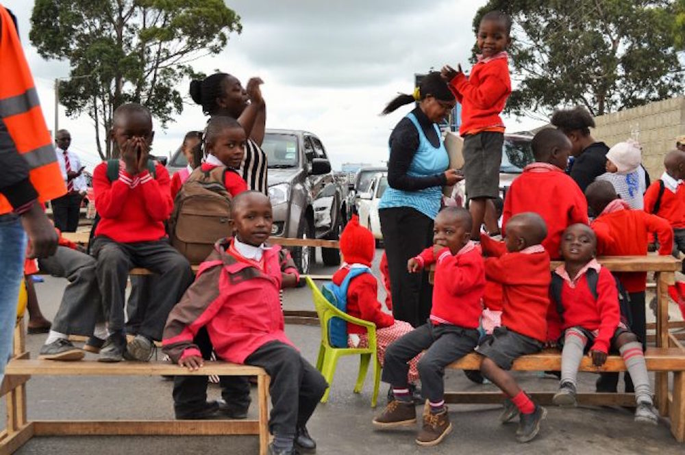 Kenya Primary Children Block Road In Protest At School Closure