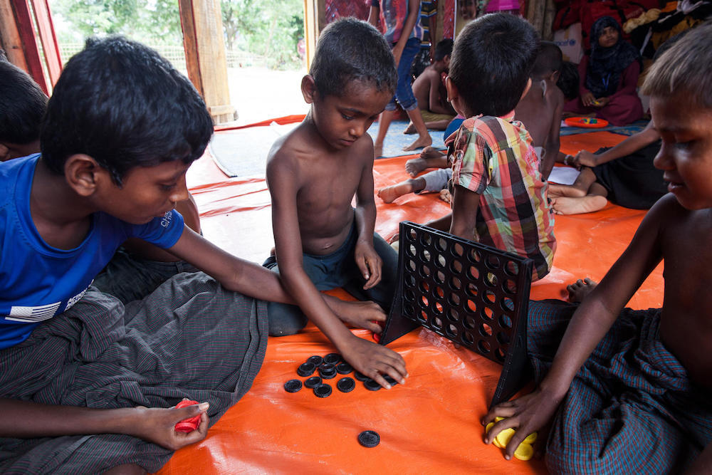 Rohingya Children At Learning Centre In Refugee Camp