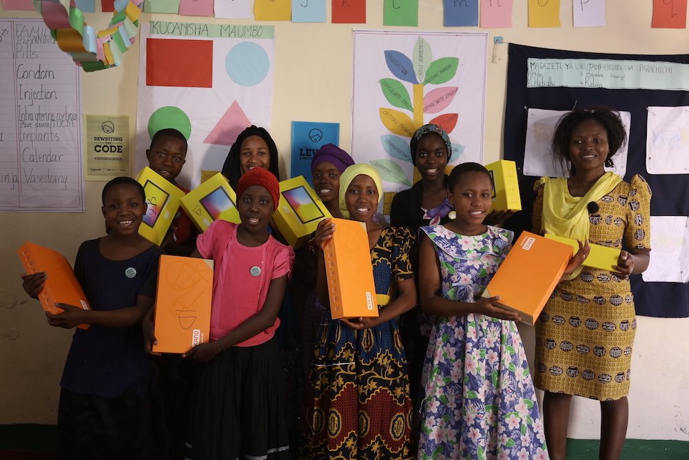 Tanzania Code Clubs Girls With Teacher