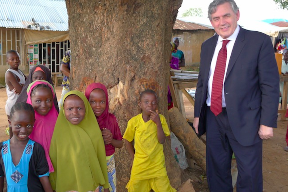 Gordon Brown Visits A School In Nigeria
