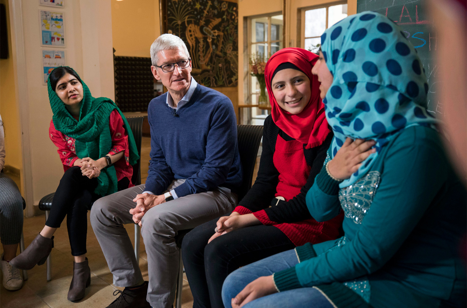 Tim Cook And Malala Visit Students In Beirut Lebanon