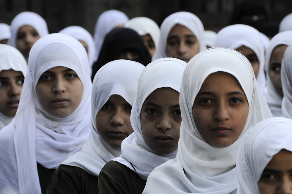 Girls At A School In Yemen Capital Sanaa