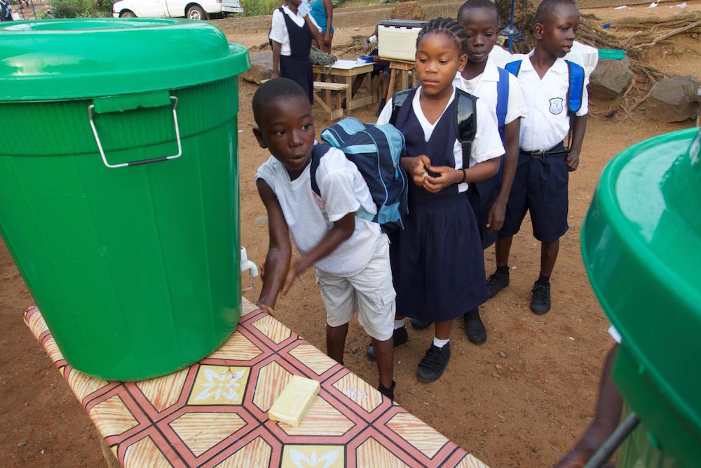 Liberian Children Wash Hands At School During Ebola Crisis In 2015
