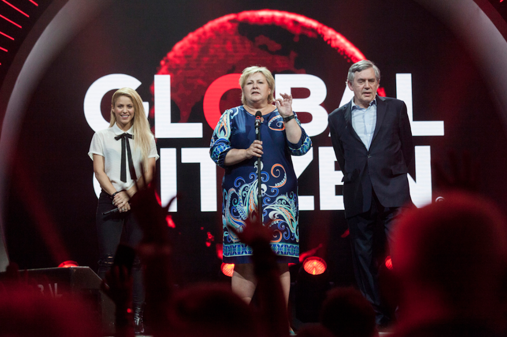 Shakira Erna Solberg And Gordon Brown At Global Citizen Event