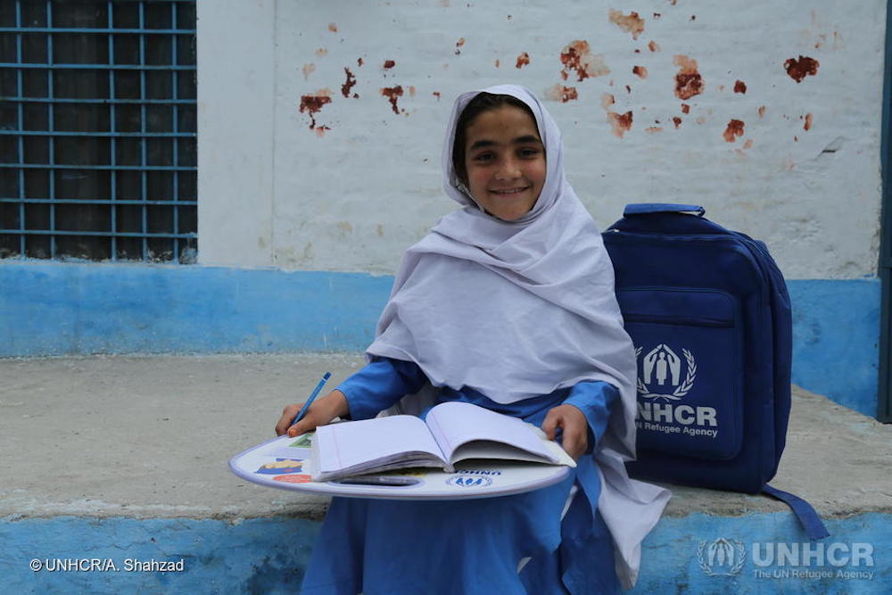 Shihnaz Aged 8 At Unhcr Funded Primary School In Khazana Refugee Village Pakistan