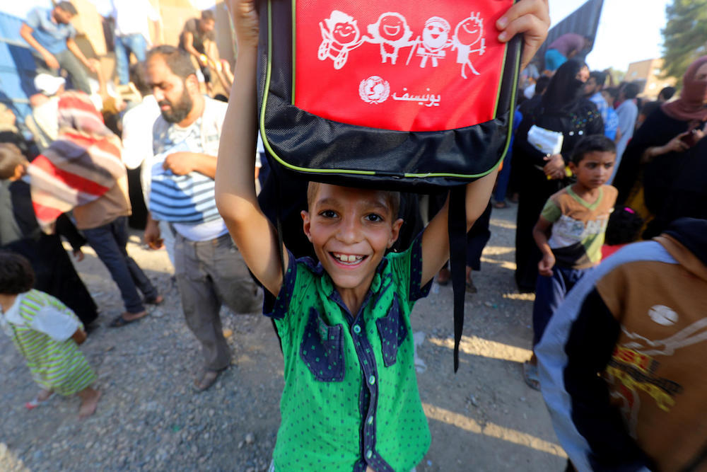 Syrian Child With New Schoolbag