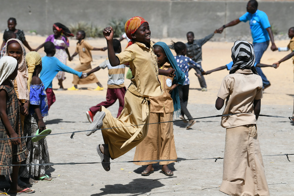 Children In Playground At School In Chad