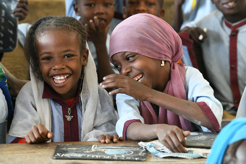 Girls Laughing At School In Chad