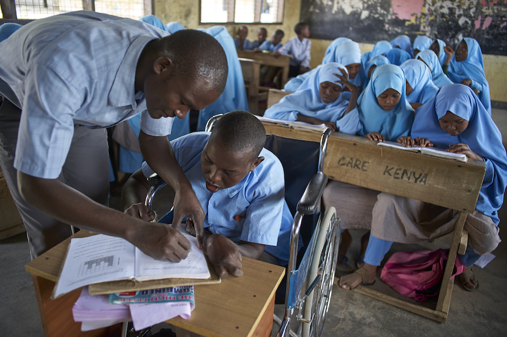 Student in inclusive class in Kenya