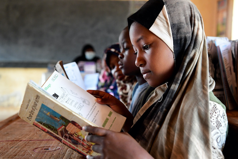 Girl At School In Niger