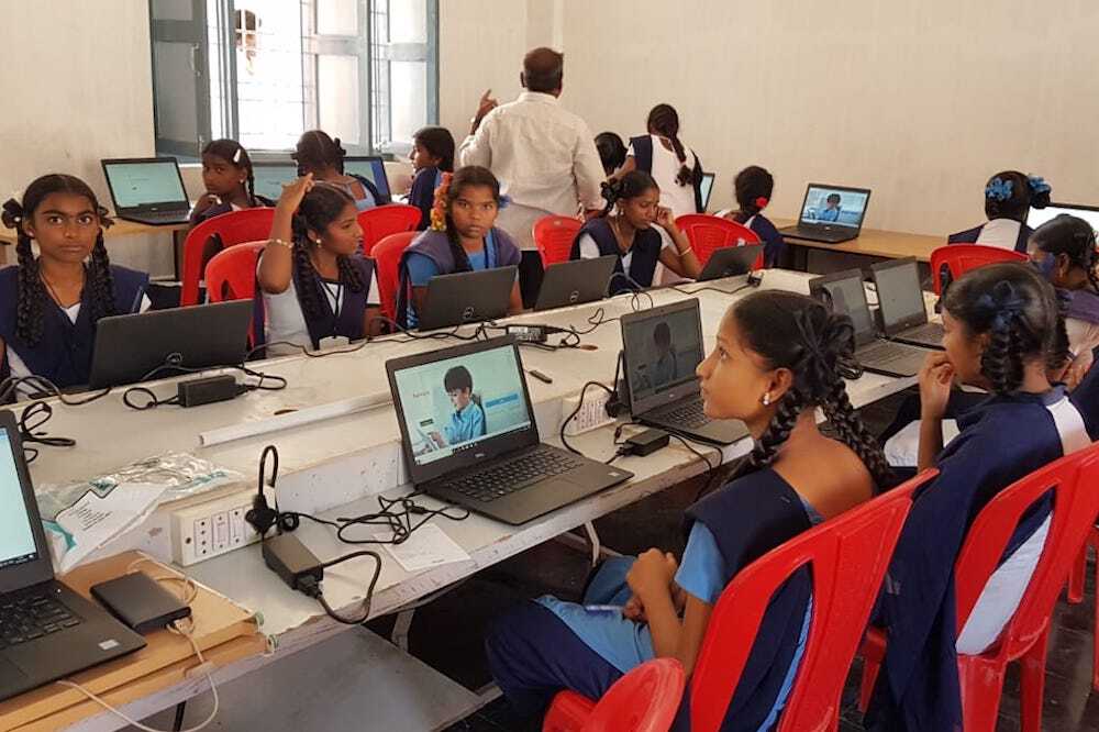 Girls At School In Andhra Pradesh India