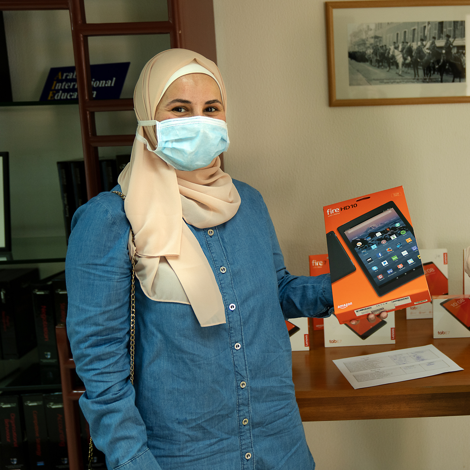 An MBA participant with a tablet