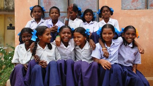 Girls in India rural school