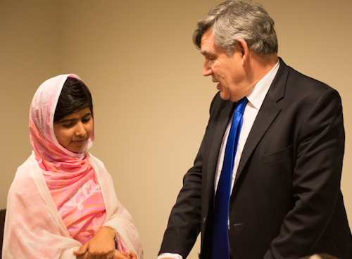 Malala with Gordon Brown