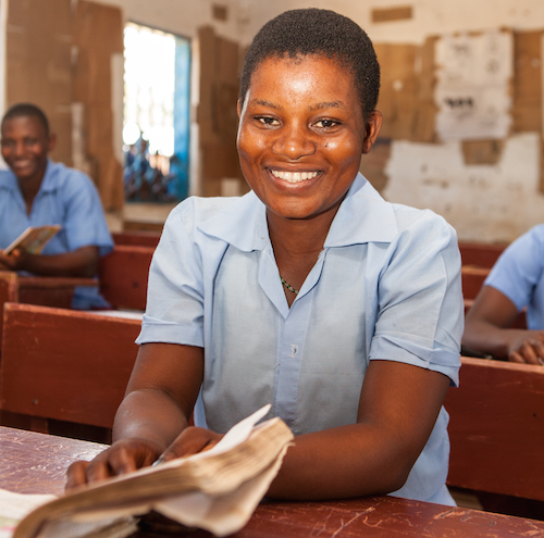 Salome Mbughi is happy to be back at school in Malawi after being a child bride picture by Tearfund/Chris Hoskins