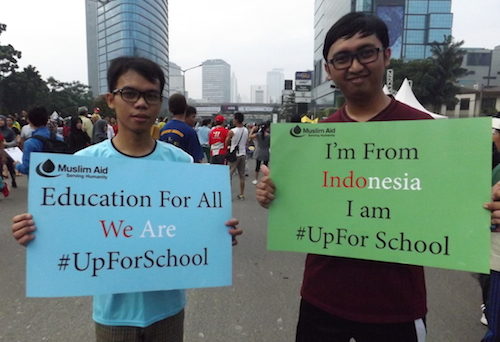 College students in Indonesia support #UpForSchool