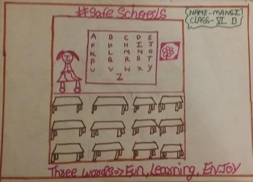 Safe schools drawings by children in India