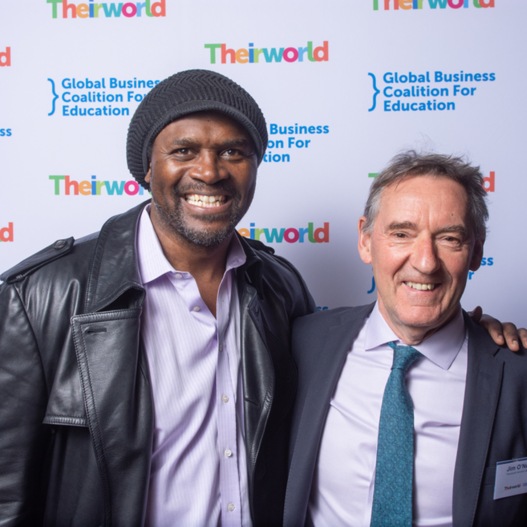 (L-R) Theirworld Advisory Board Members Audley Harrison and Lord O'Neill of Gatley Theirworld at US Ambassadors Residence, 18th May 2023