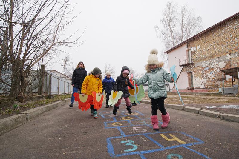 Photography of Zagalytsiv Lyceum in Kyiv region, Ukraine. Our team visited the Kindergarten to understand some of the issues for Early Years in Ukraine as part of Theirworld's partnership with Ukraine's government to transform education and development for children aged three to five.